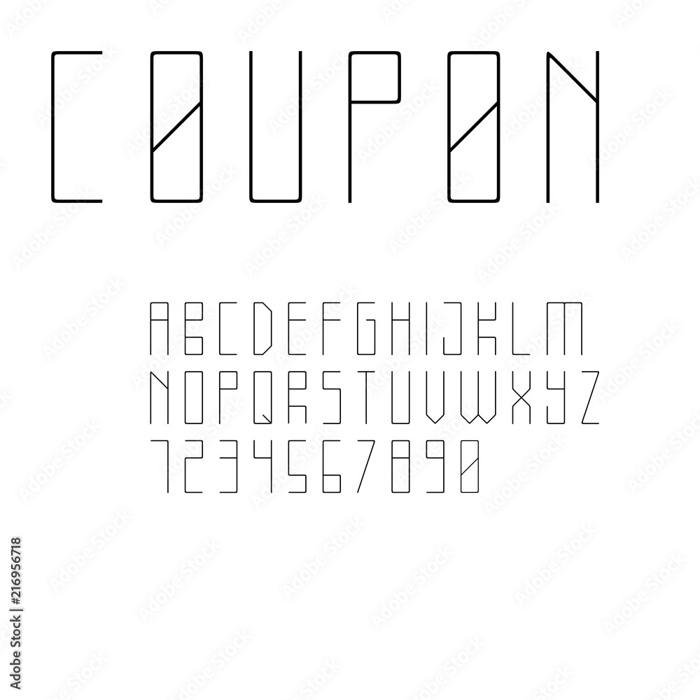 Minimalistic style sans serif font in uppercase. Letters and digits Minimalistic style sans serif font in uppercase. Letters and digits
