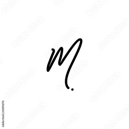 m letter signature handwriting logo