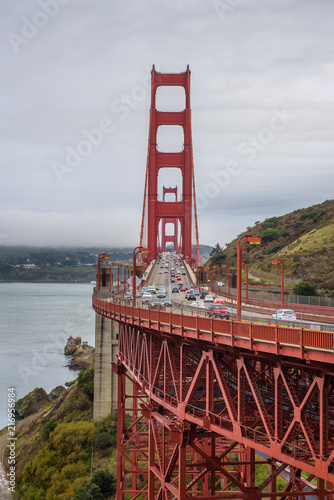 Traffic on the Golden Gate Bridge in San Francisco