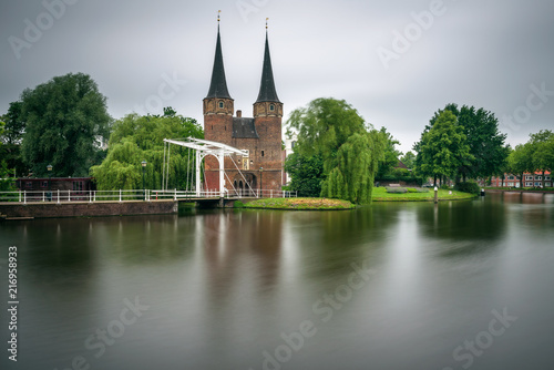 Eastern gate, canal and historic drawbridge in Delft, Netherland © Nick Fox