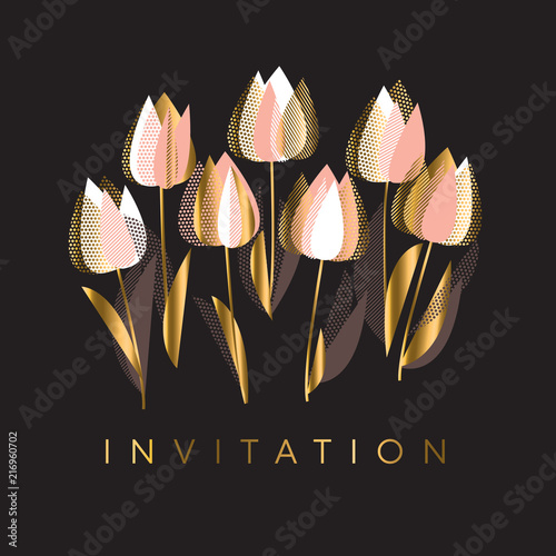 Decorative tulip flowers ve...