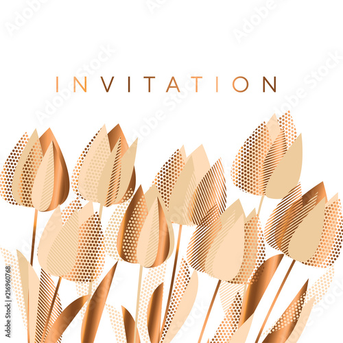 Luxury abstract tulip flowers vector illustration.