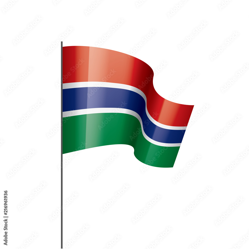 Gambia flag, vector illustration on a white background Gambia flag, vector illustration on a white background