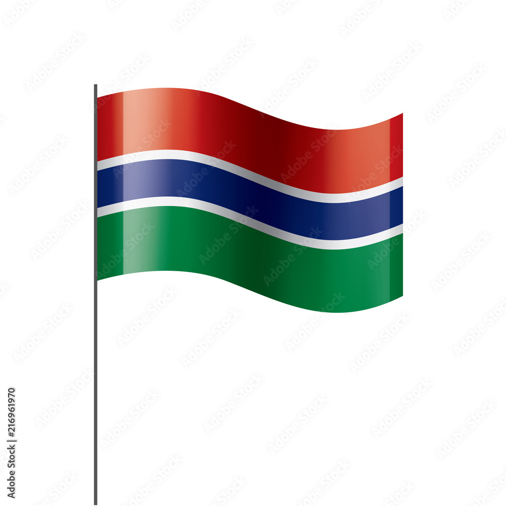 Gambia flag, vector illustration on a white background Gambia flag, vector illustration on a white background