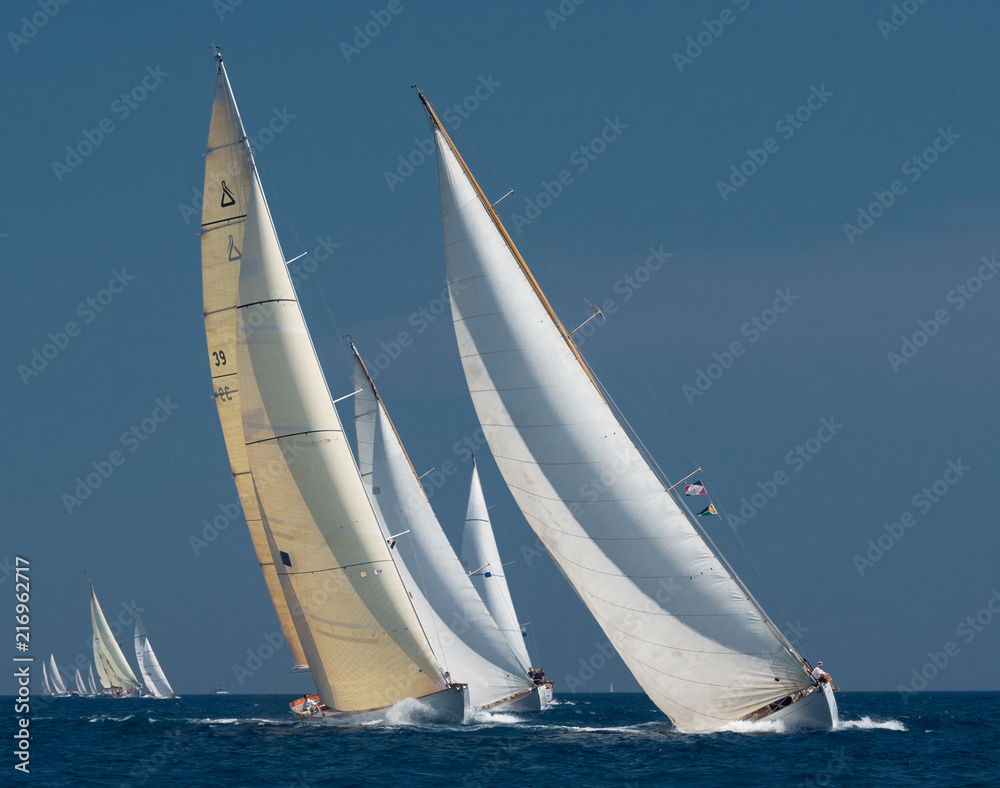 Fototapeta premium French Riviera - old sail race in Cannes