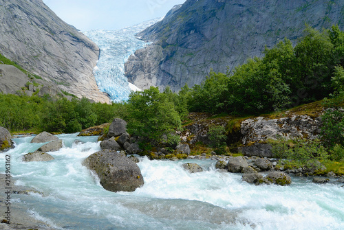 Jostedalsbreen glacier, the biggest glacier in continental Europe in Sogn og Fjordane county, Norway.. photo