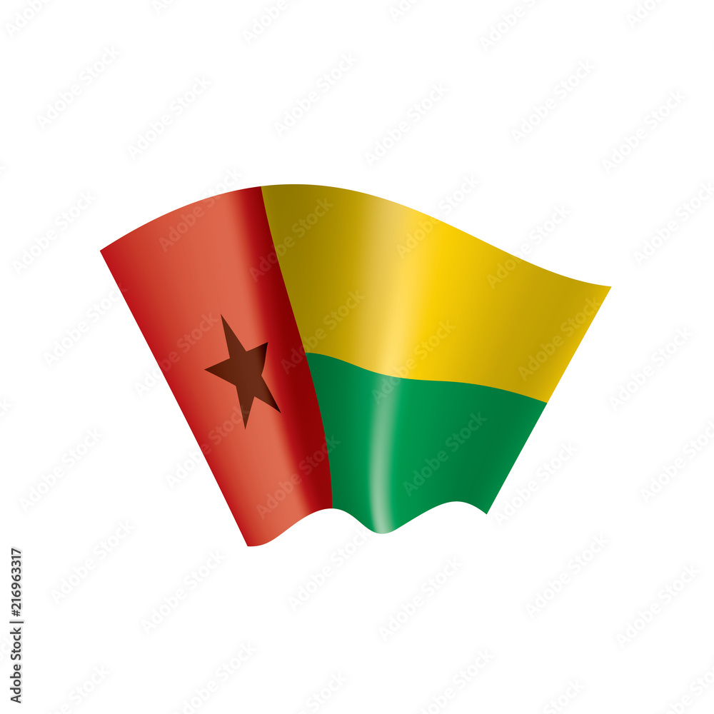 Fototapeta premium Guinea Bissau flag, vector illustration on a white background