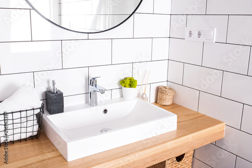 Fotografie Modern bathroom interior in details.