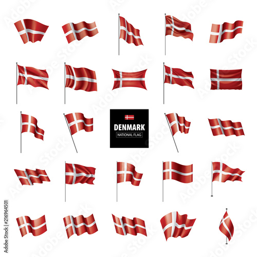 Denmark flag, vector illustration on a white background