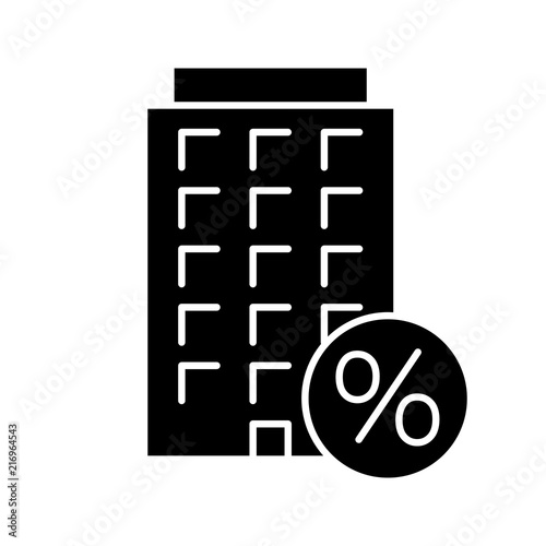 Home loan discount glyph icon