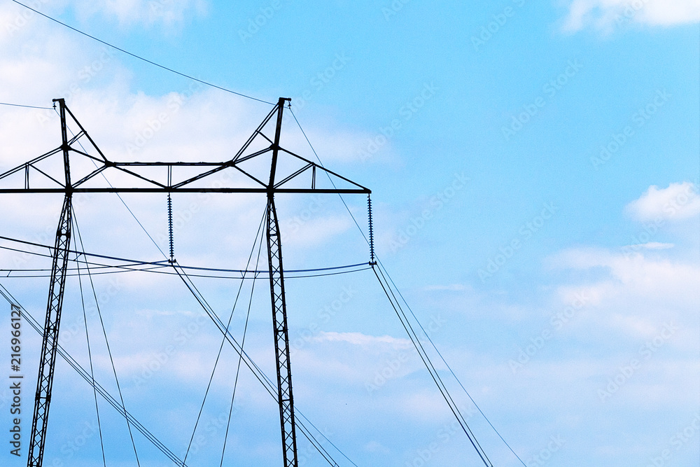 custom made wallpaper toronto digitala high voltage power pylons against blue sky with copy space