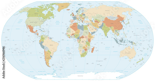 Fototapeta Naklejka Na Ścianę i Meble -  Robinson projection map of the World