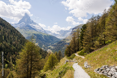 Zermatt, Findeln, Findelbach, Alpen, Matterhorn, Wanderweg, Wallis, Sunnegga, Sommer, Schweizer Berge, Schweiz