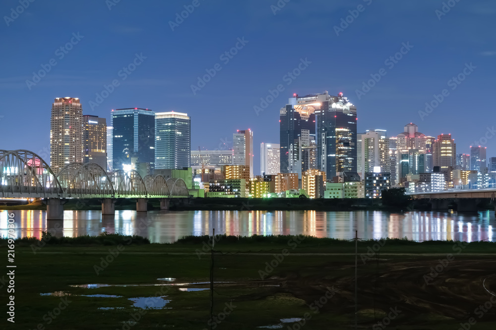 Obraz premium 大阪 淀川 夜景