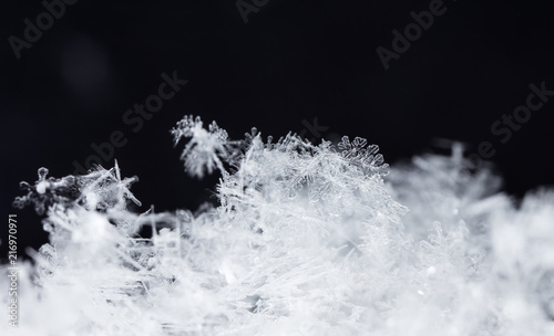 snow crystals, snow