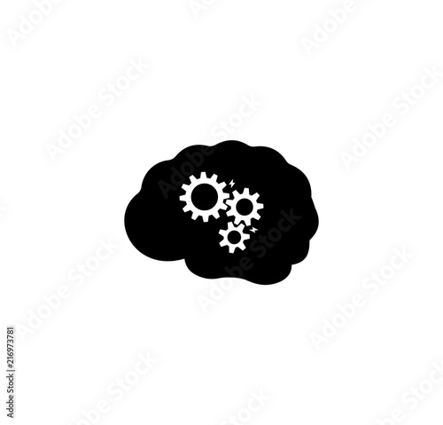 Brainstorming, School Brainstorm icon. Simple Flat Vector Illustration sign. Black symbol on white background