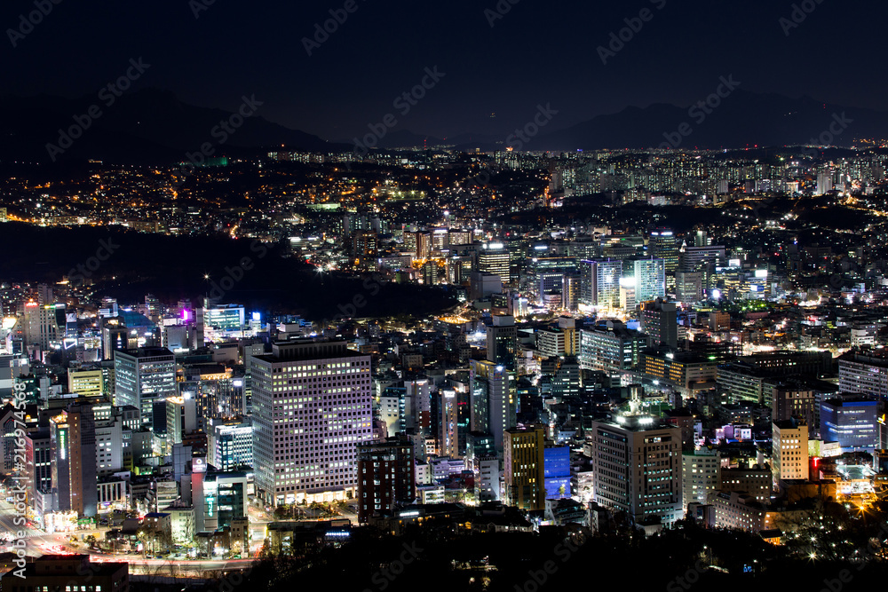 Fototapeta premium Seul nocą