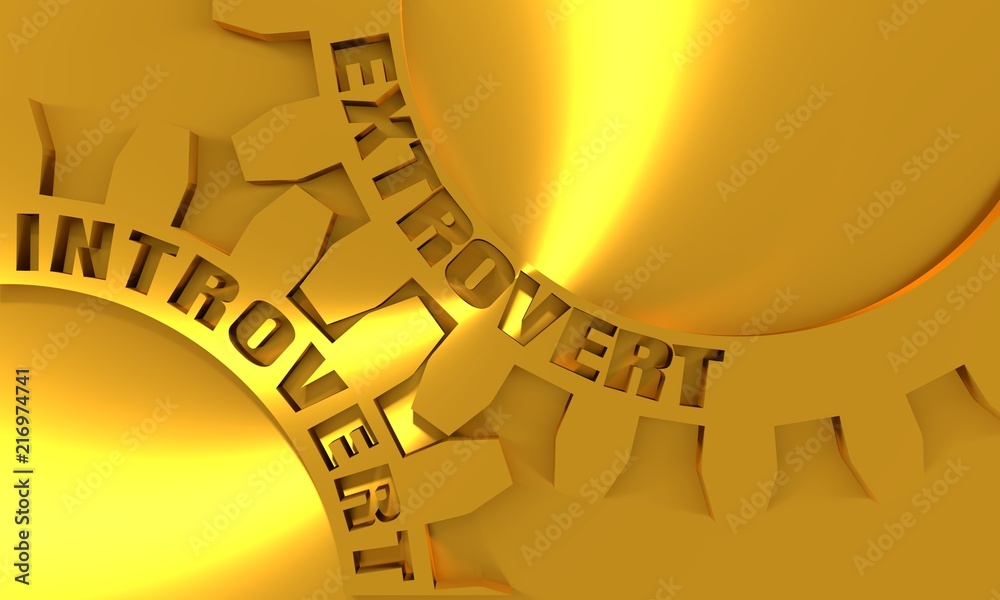 Extrovert and introvert. Mechanism of gears. Communication concept in ...