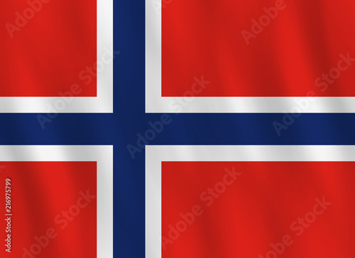 Norway flag with waving effect, official proportion.