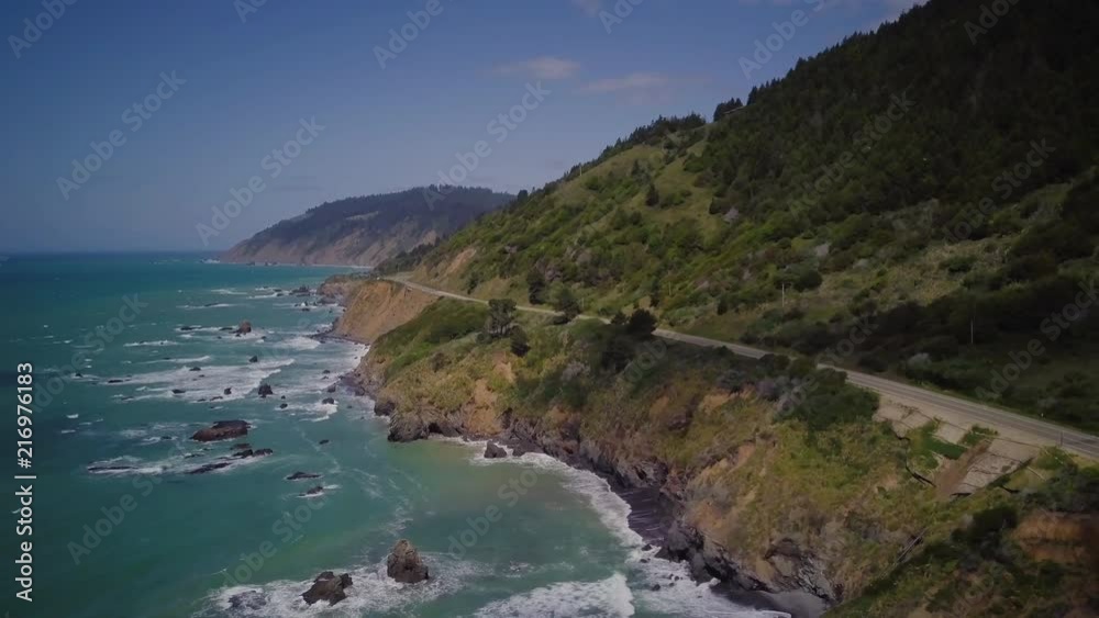 Flying over the Coastline in California Flying over the Coastline in California