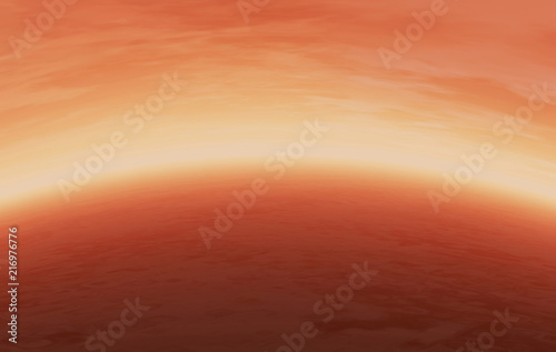 Landscape of Mars red alien planet sunrise 3D rendering 3D illustration © Konstantin