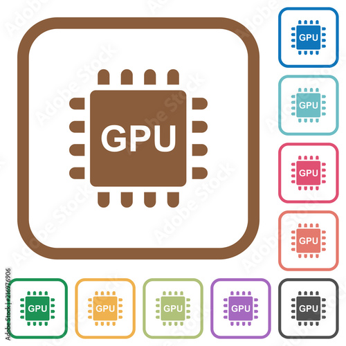 Graphics processing unit simple icons