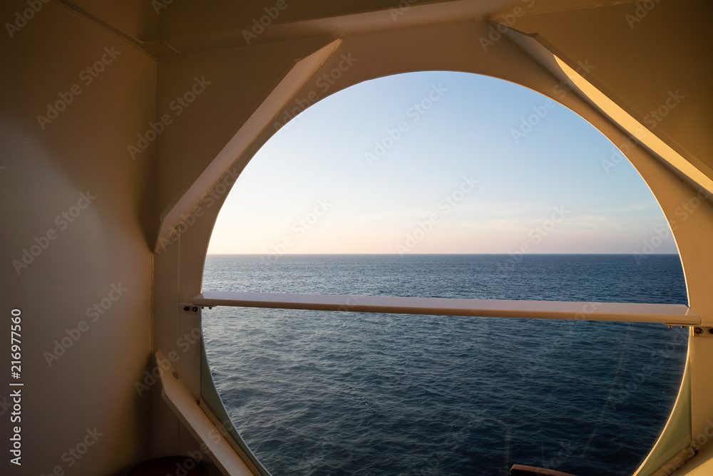 Balcony view on the cruise ship