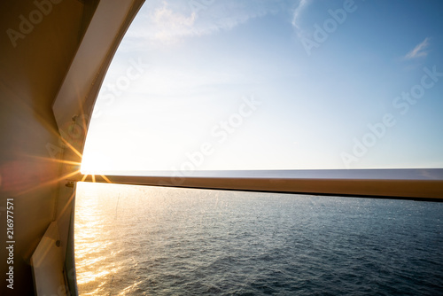 Balcony view on the cruise ship © marchsirawit