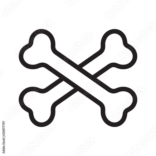 crossbones vector icon logo pirate bone Halloween cartoon illustration symbol photo
