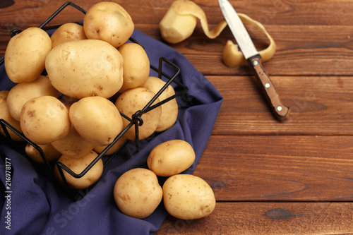 fresh potatoes in basket