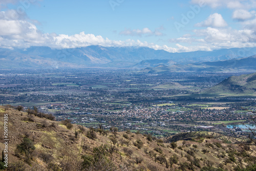 View of a town in a valley