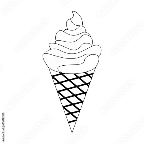 Delicious ice cream cone vector illustration graphic design