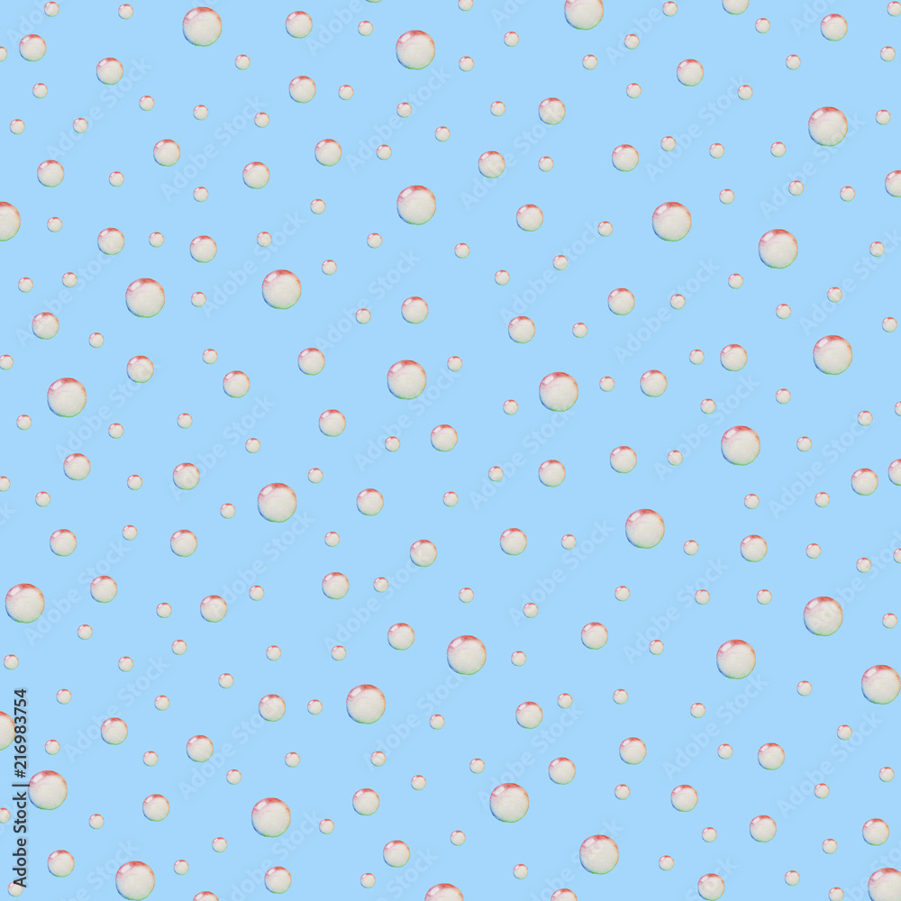 Pattern of water bubbles watercolor