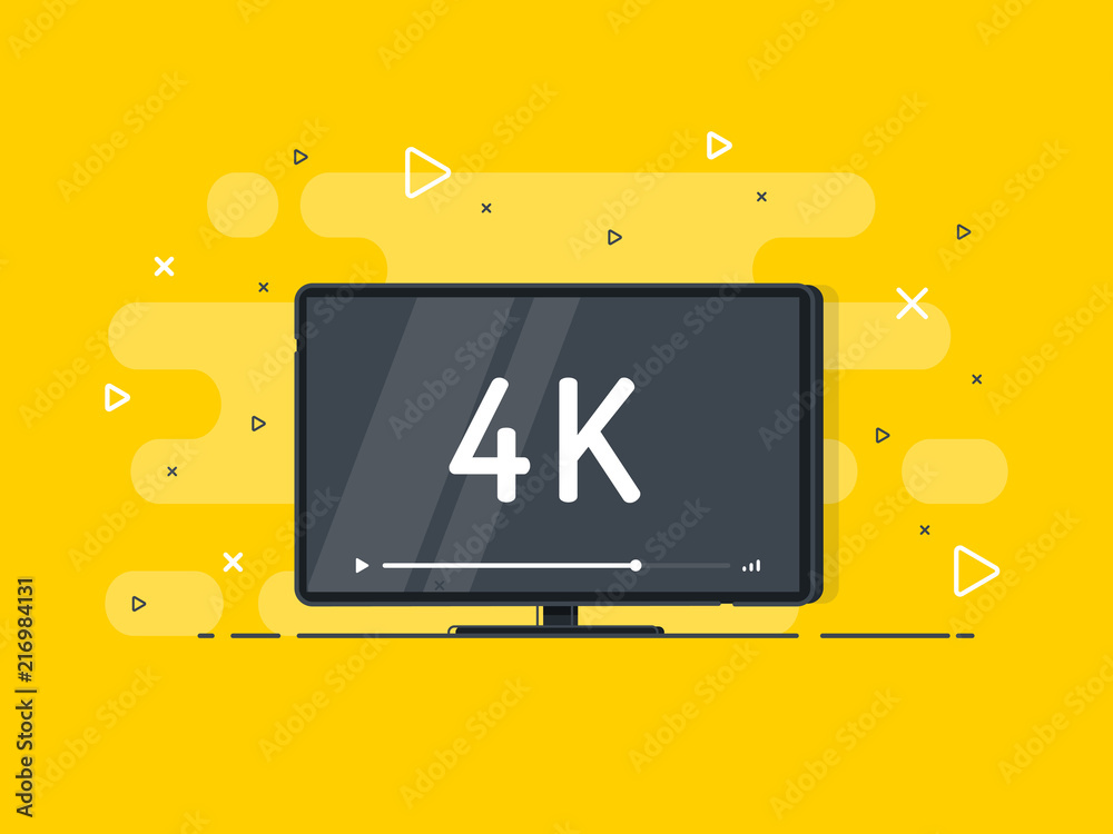 Flat screen tv with 4k Ultra HD video technology. LED television ...