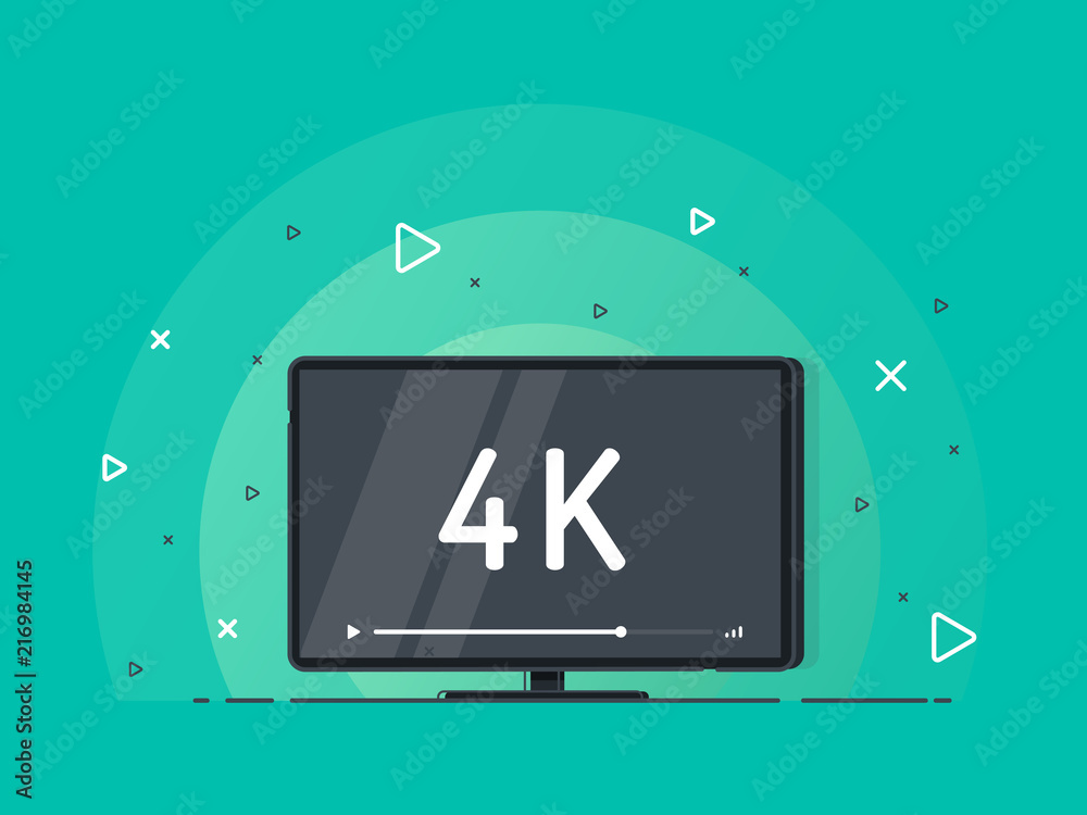 Flat screen tv with 4k Ultra HD video technology. LED television ...