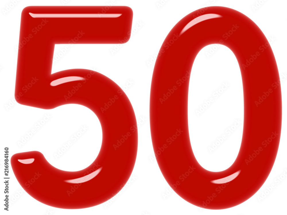 Numeral 50, fifty, isolated on white background, 3d render Numeral 50, fifty, isolated on white background, 3d render