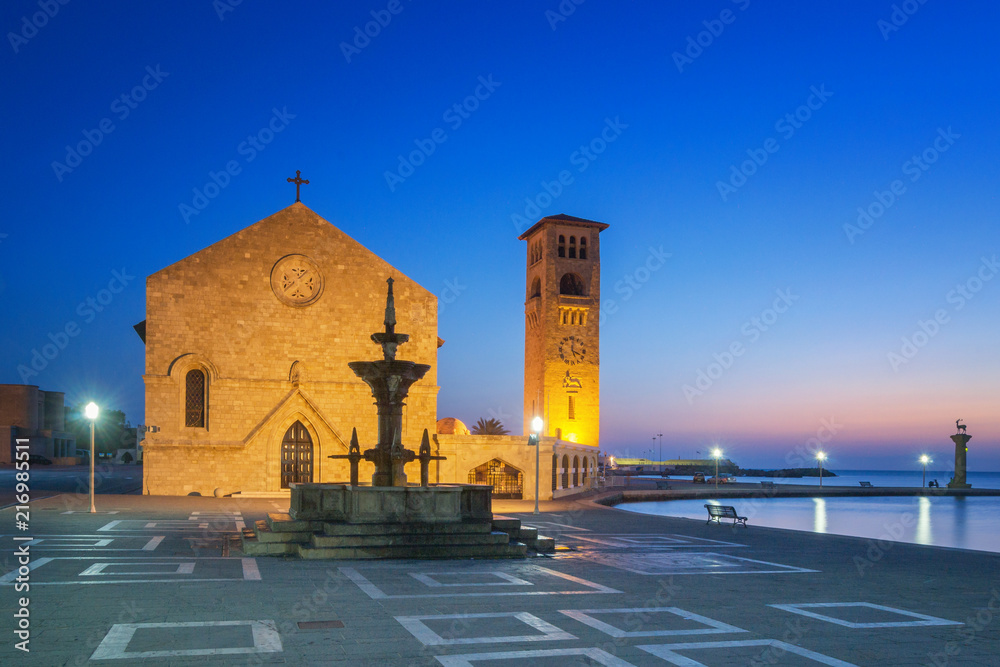 Obraz premium Rhodes City first light - Rhodes Island, Greece