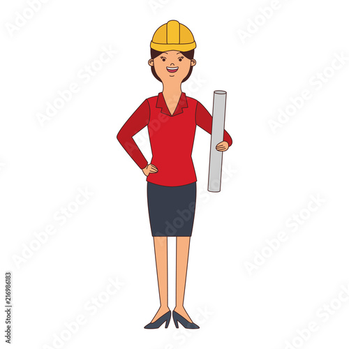 woman engineer cartoon vector illustration graphic design