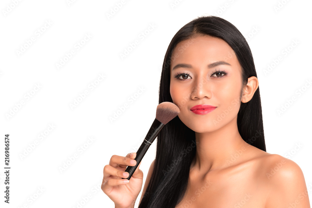Young Asian woman with beautiful face and clear skin face close up studio Young Asian woman with beautiful face and clear skin face close up studio