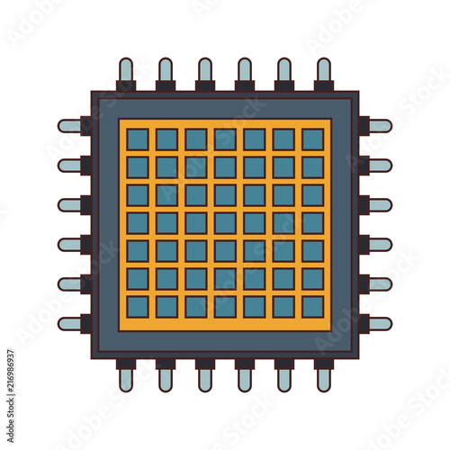 microchip processor technology vector illustration graphic design