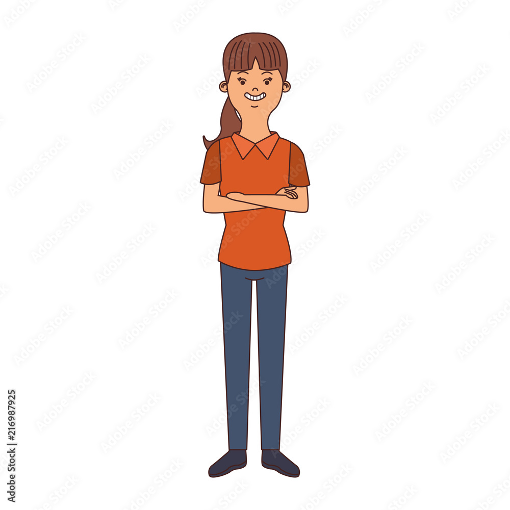 Young woman cartoon vector illustration graphic design