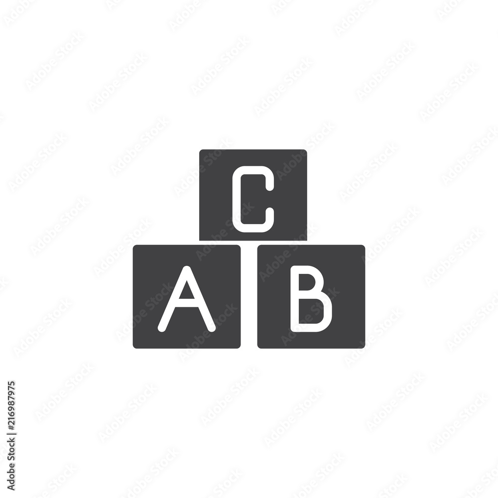 Alphabet blocks vector icon. filled flat sign for mobile concept and web design. alphabet cubes simple solid icon. Symbol, logo illustration. Pixel perfect vector graphics Alphabet blocks vector icon. filled flat sign for mobile concept and web design. alphabet cubes simple solid icon. Symbol, logo illustration. Pixel perfect vector graphics