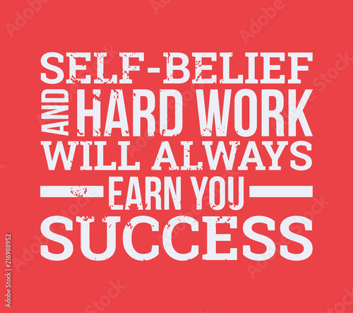 Self-belief and hard work vector design element