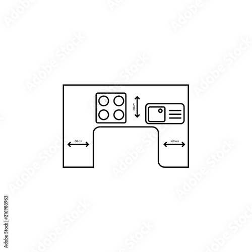 Plan kitchen countertop icon