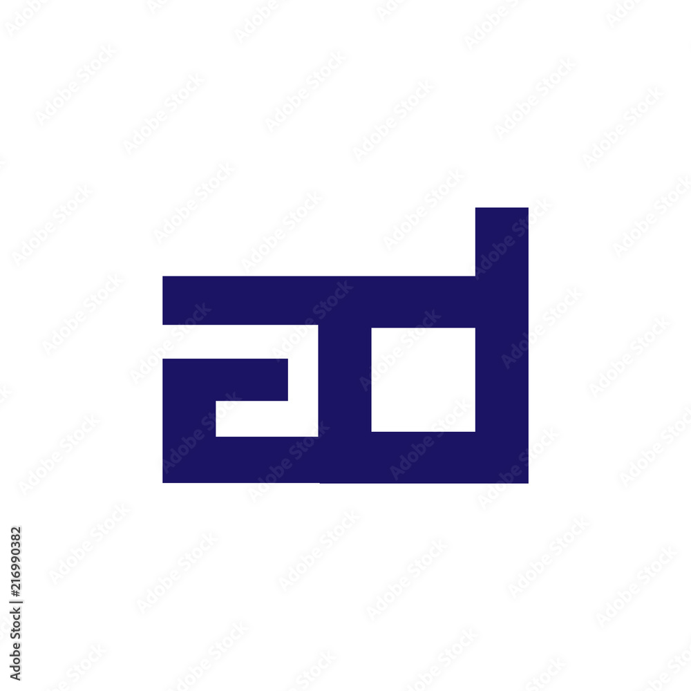 ad Initial Letter lowercase Linked logo icon vector