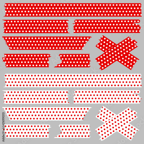 Tape Set Dots Red/White