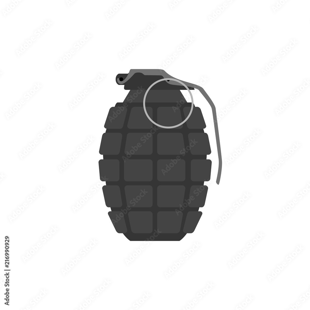 Vector hand grenade, arm weapon. Explosive dangerous Vector hand grenade, arm weapon. Explosive dangerous