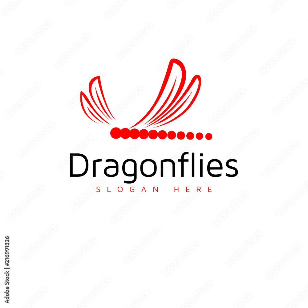 Fototapeta premium Dragonfly logo vector template