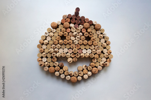 Wine corks Halloween pumpkin abstract composition