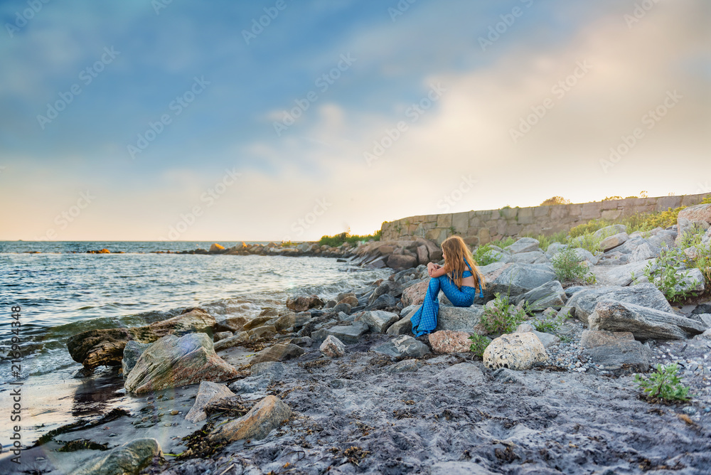 Fototapeta premium Mermaid by he ocean 